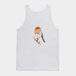 Watercolor Robin bird. Tank Top